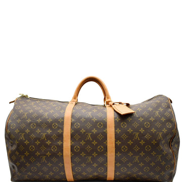 LOUIS VUITTON Keepall 60 Monogram Canvas Travel Bag Brown