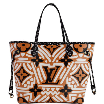 LOUIS VUITTON Neverfull Crafty MM Monogram Gaint Canvas Tote Bag Caramel