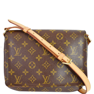LOUIS VUITTON Mtte Tango Monogram Canvas Shoulder Bag Brown