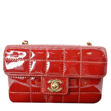 CHANEL Chocolate Bar Small New 1:1 Rep Leather Flap Shoulder Bag Red