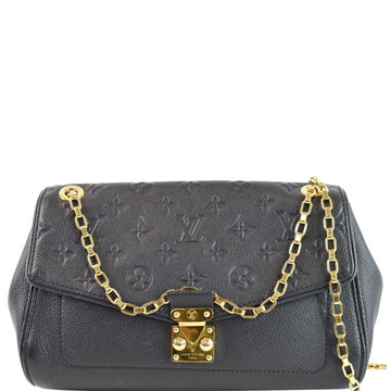 LOUIS VUITTON St Germain MM Monogram Empreinte Leather Shoulder Bag Black