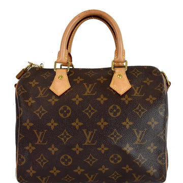 LOUIS VUITTON Speedy 25 Bandouliere Monogram Canvas Shoulder Bag Brown