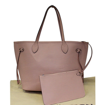 LOUIS VUITTON Neverfull MM Epi Leather Tote Shoulder Bag Pink