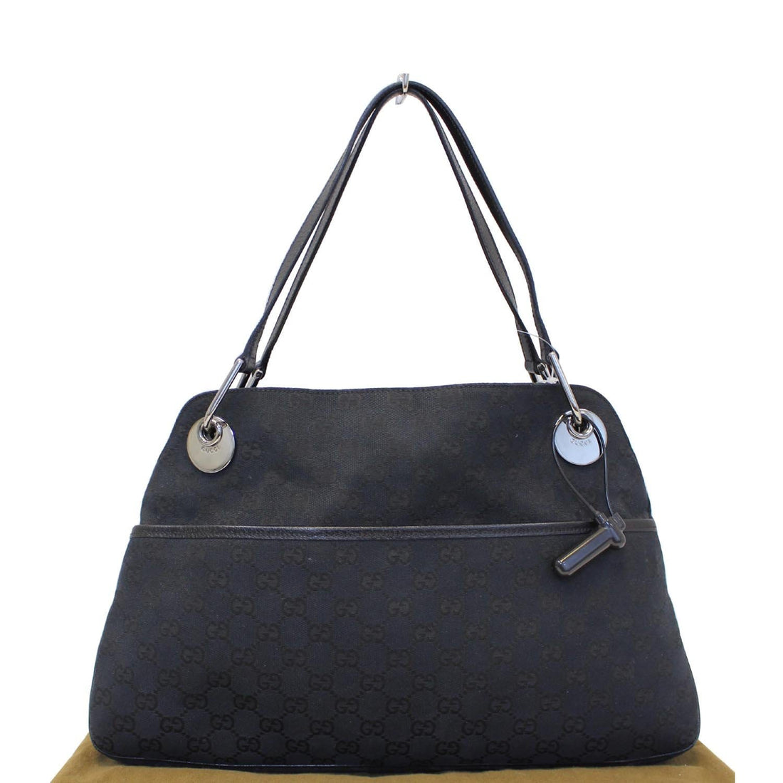 GUCCI GG Monogram Medium Eclipse Shoulder Bag Black