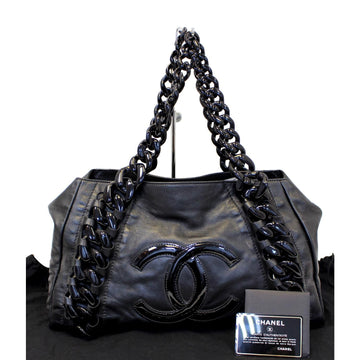 CHANEL  Rhodoid Modern Chain East West Tote Black