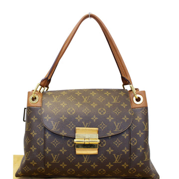 LOUIS VUITTON Olympe Monogram Canvas Satchel Shoulder Bag Camel