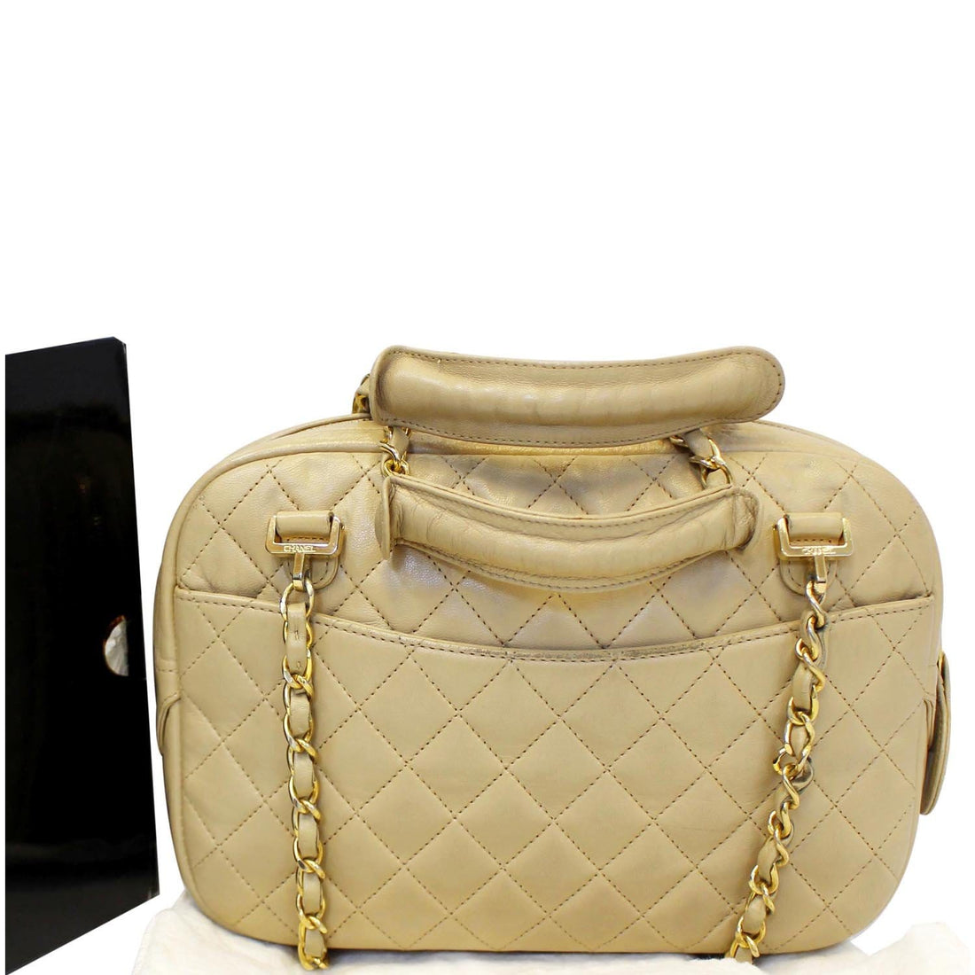 CHANEL Beige  Leather Camera Shoulder Bag - 15% OFF