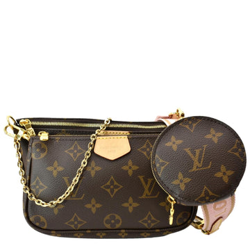 LOUIS VUITTON Multi Pochette Accessoires Monogram Canvas Shoulder Bag Pink