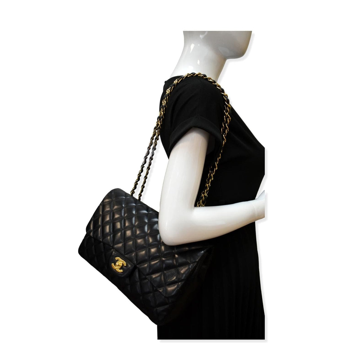 CHANEL Jumbo Classic Single Flap  Shoulder Bag Black