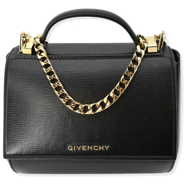 GIVENCHY Mini Pandora Box  Leather Chain Crossbody Bag Black