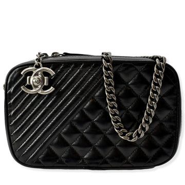 CHANEL Coco Boy Small Quilted  Camera Case Shoulder Bag Black - Hot Deals