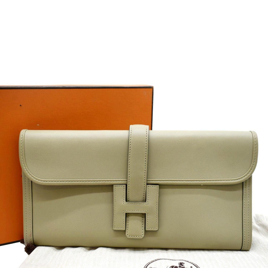 HERMES Jige Elan 29  Leather Clutch Wallet Trench