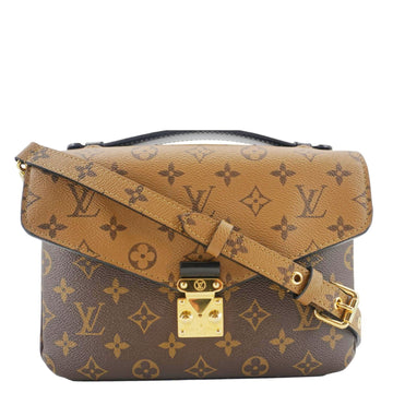 LOUIS VUITTON Metis Pochette Reverse Monogram Canvas Crossbody Bag Brown