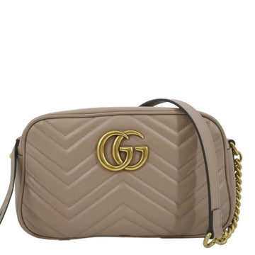 GUCCI GG Marmont Matelasse Leather Crossbody Bag Dusty Pink 447632