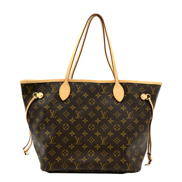 LOUIS VUITTON Neverfull MM Monogram Canvas Tote Bag Brown