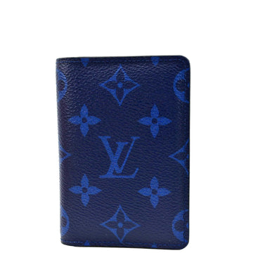 LOUIS VUITTON Monogram Leather Pocket Organizer Navy Blue