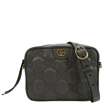 GUCCI GG Matelasse Small Leather Crossbody Bag Dusty Grey 702234