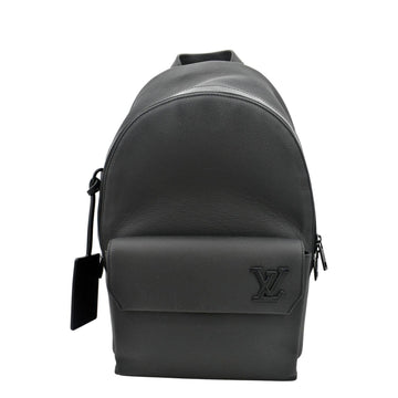 LOUIS VUITTON Takeoff Aerogram Grained  Leather Backpack Black