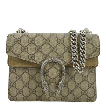 GUCCI Dionysus Mini GG Supreme Canvas Crossbody Bag Beige 421970