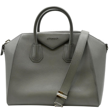 GIVENCHY Antigona Medium  Leather Shoulder Bag Gray