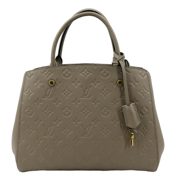 LOUIS VUITTON Montaigne MM Monogram Empreinte Shoulder Bag Tourterelle