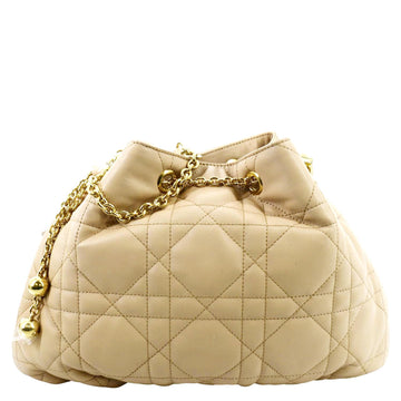 CHRISTIAN DIOR Ammi Macrocannage  Shoulder Bag Sand Rose