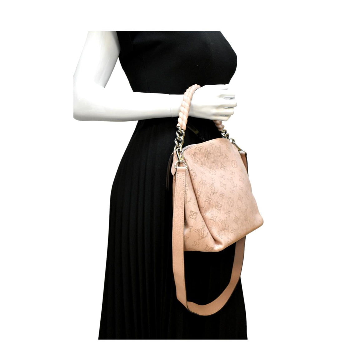 LOUIS VUITTON Babylone Mahina  Leather Shoulder Bag Pink