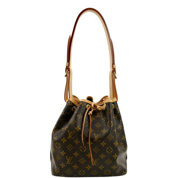 LOUIS VUITTON Petit Noe Monogram Canvas Shoulder Bag Brown