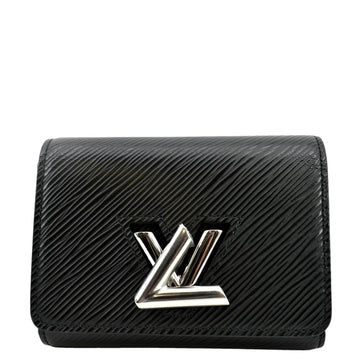 LOUIS VUITTON Twist Trifold Epi Leather Wallet Black