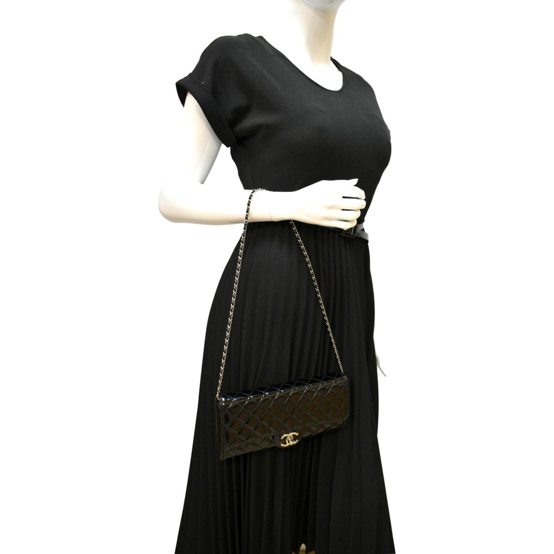 CHANEL Long Flap Quilted New 1:1 Rep Leather Chain Shoulder Bag Black