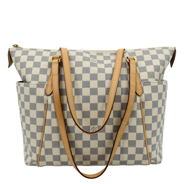 LOUIS VUITTON Totally MM Damier Azur Shoulder Bag White