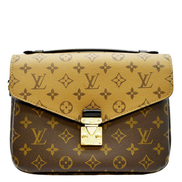 LOUIS VUITTON Metis Pochette Reverse Monogram Canvas Crossbody Bag Brown