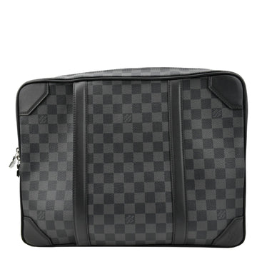 LOUIS VUITTON Damier Graphite Canvas Briefcase Backpack Bag Black