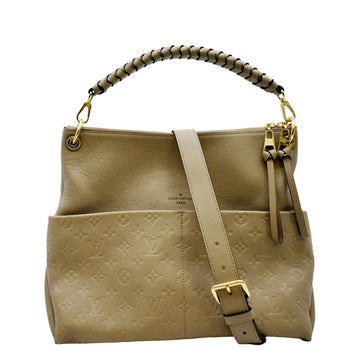 LOUIS VUITTON Maida Monogram Empreinte Leather Hobo Shoulder Bag Dune