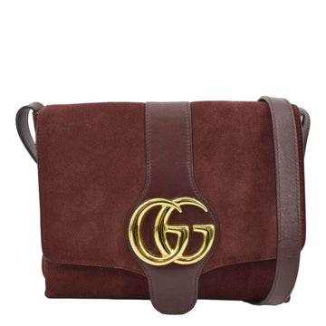 GUCCI Arli Medium Suede Leather Crossbody Bag Red 550126