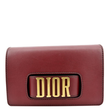 CHRISTIAN DIOR Dio(r)evolution Flap  Shoulder Bag Dark Red