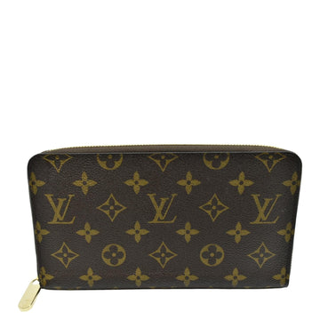 LOUIS VUITTON Zip Around Monogram Canvas Wallet Brown