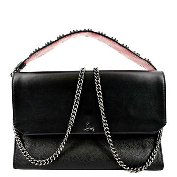 CHRISTIAN LOUBOUTIN Loubiblues Studded Leather Tote Shoulder Bag Black