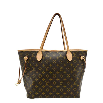 LOUIS VUITTON Neverfull MM Monogram Canvas Tote Bag Brown