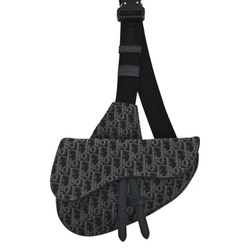 CHRISTIAN DIOR Saddle Oblique Jacquard Crossbody Bag Black