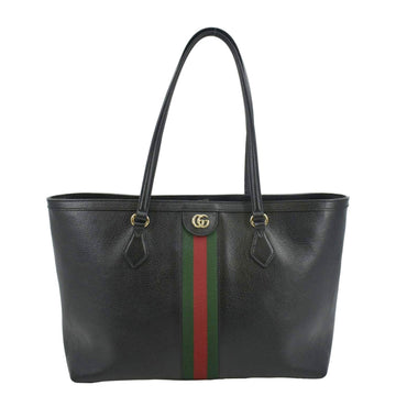 GUCCI Ophidia GG Jumbo Leather Tote Bag Black 631685