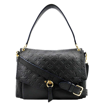 LOUIS VUITTON Blanche MM Empreinte Leather Shoulder Bag Black