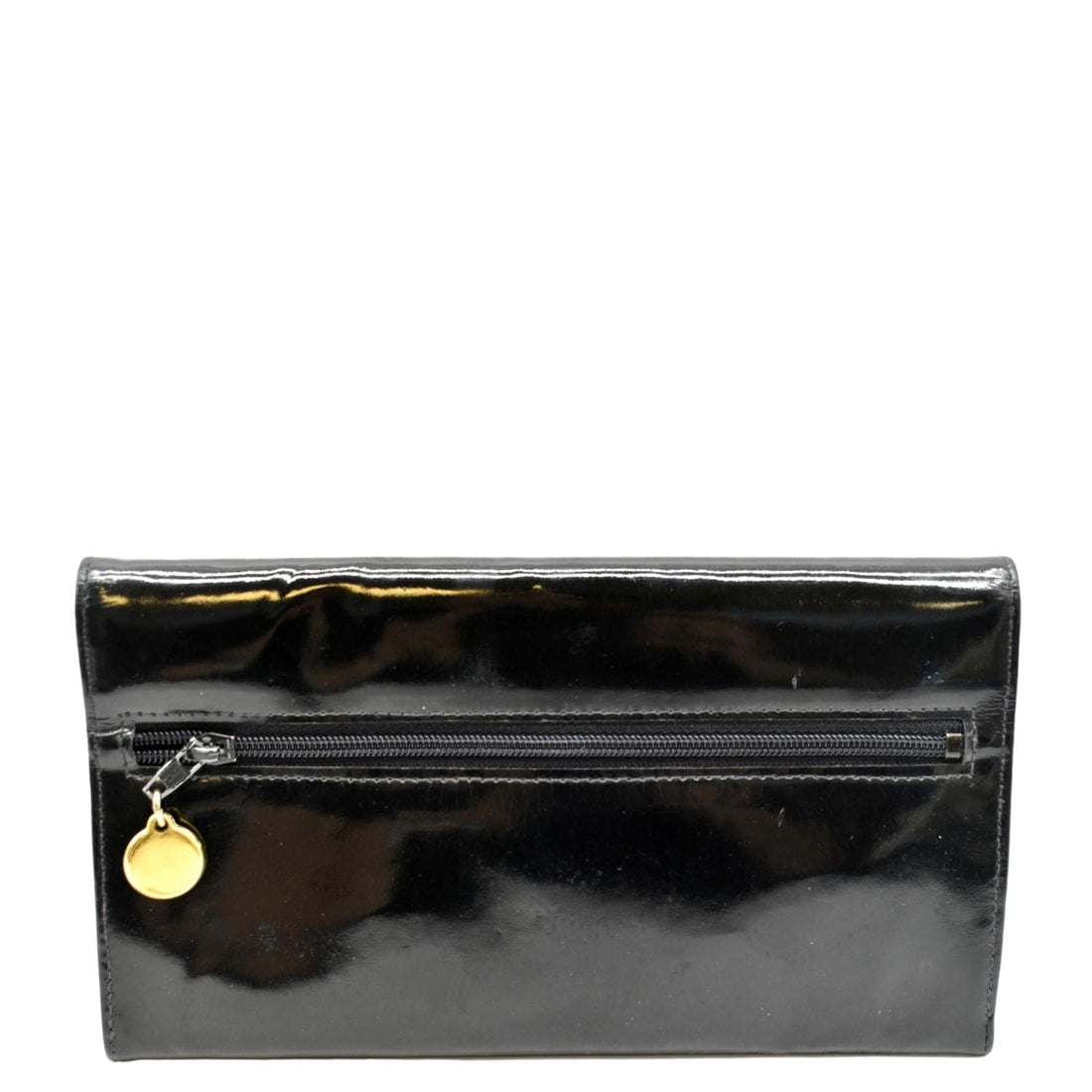 CHANEL  CC Patent Leather Wallet Black