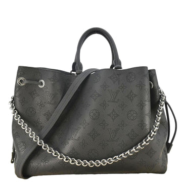 LOUIS VUITTON Bella Mahina Calf Leather Tote Shoulder Bag Black