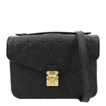 LOUIS VUITTON Metis Pochette Empreinte Leather Crossbody Bag Black