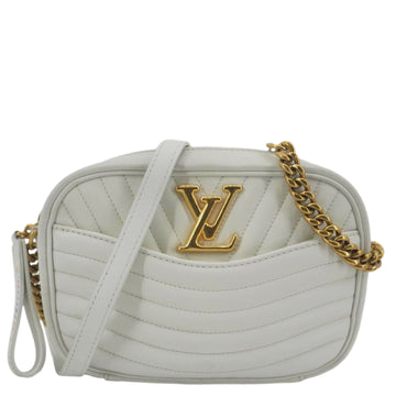 LOUIS VUITTON New Wave Quilted Calfskin Leather Camera Bag White