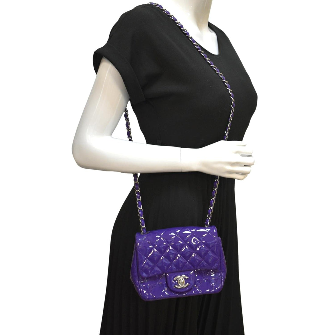 CHANEL Mini Flap New 1:1 Rep  Leather Shoulder Bag Purple