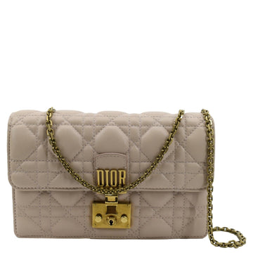 CHRISTIAN DIOR Dioraddict Quilted  Leather Crossbody Bag Dusty Pink