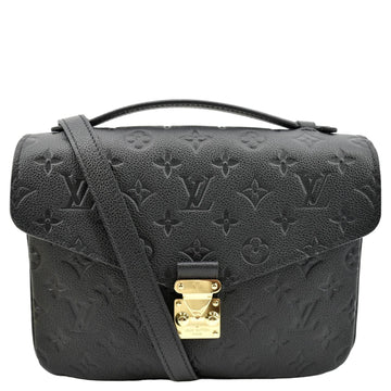 LOUIS VUITTON Metis Pochette Empreinte Leather Crossbody Bag Black
