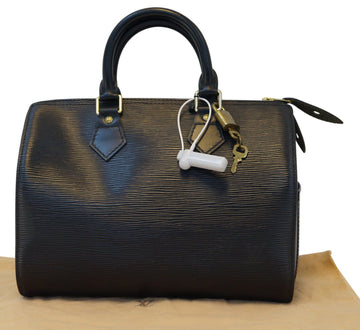 LOUIS VUITTON  HandBag Black Epi Leather Speedy 25 Satchel